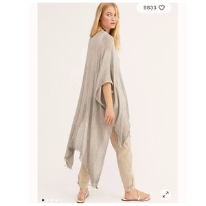 Free People Y2K Day Dream Washed Kimono Lunar Gray One Size